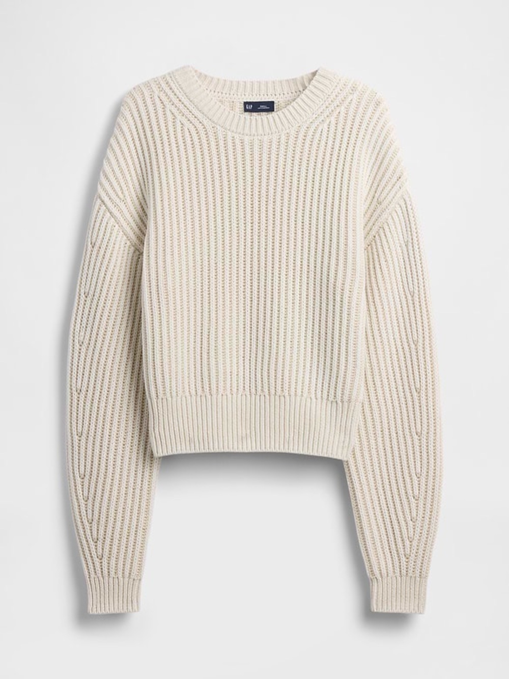NWT Gap 100% Cotton Barrel-Sleeve Crop Sweater